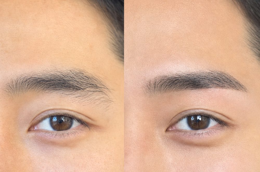 眉毛デザインのビフォーアフター:メンズ|整えすぎない清潔感のある眉
